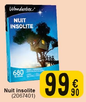 Promoties Nuit insolite - Wonderbox - Geldig van 30/04/2024 tot 13/05/2024 bij Cora