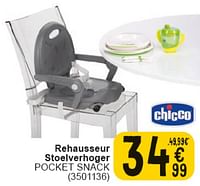 Promotions Rehausseur pocket snack - Chicco - Valide de 30/04/2024 à 13/05/2024 chez Cora