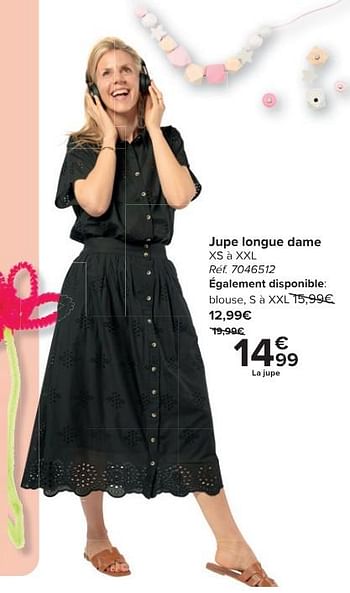 Promotions Jupe longue dame - Produit maison - Carrefour  - Valide de 30/04/2024 à 13/05/2024 chez Carrefour