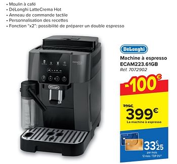 Promoties Delonghi machine à espresso ecam223.61gb - Delonghi - Geldig van 30/04/2024 tot 13/05/2024 bij Carrefour