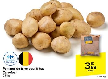 Promotions Pommes de terre pour frites carrefour - Produit maison - Carrefour  - Valide de 30/04/2024 à 13/05/2024 chez Carrefour