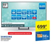 Promotions Samsung qled-tv qe55q70bat - Samsung - Valide de 30/04/2024 à 13/05/2024 chez Carrefour