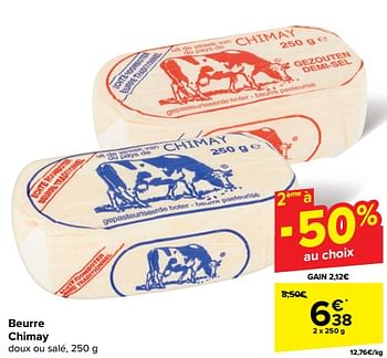 Promoties Beurre chimay - Chimay - Geldig van 30/04/2024 tot 13/05/2024 bij Carrefour