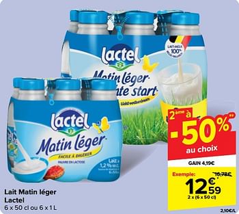 Promoties Lait matin léger lactel - Lactel - Geldig van 30/04/2024 tot 13/05/2024 bij Carrefour