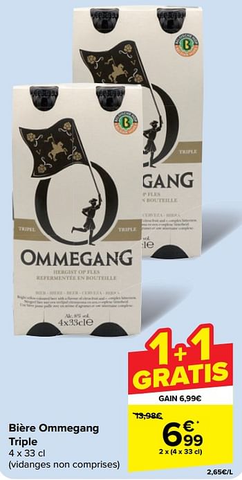 Promotions Bière ommegang triple - Ommegang - Valide de 30/04/2024 à 13/05/2024 chez Carrefour