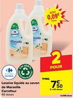Promotions Lessive liquide au savon de marseille carrefour - Produit maison - Carrefour  - Valide de 30/04/2024 à 13/05/2024 chez Carrefour