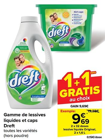 Promoties Lessive liquide original - Dreft - Geldig van 30/04/2024 tot 13/05/2024 bij Carrefour