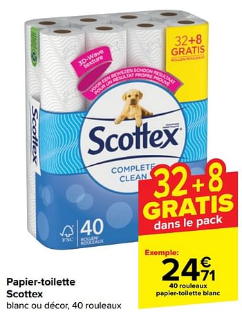 Promoties Papier-toilette blanc - Scottex - Geldig van 30/04/2024 tot 13/05/2024 bij Carrefour