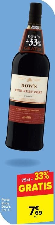 Promoties Porto ruby dow’s - Dow's - Geldig van 30/04/2024 tot 13/05/2024 bij Carrefour