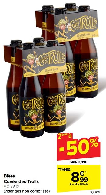 Promoties Bière cuvée des trolls - Huismerk - Carrefour  - Geldig van 30/04/2024 tot 13/05/2024 bij Carrefour