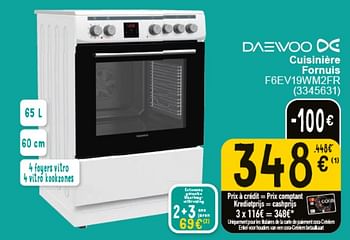 Promoties Daewoo cuisinière f6ev19wm2fr - Daewoo - Geldig van 30/04/2024 tot 13/05/2024 bij Cora