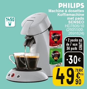 Promoties Philips machine à dosettes senseo hd7806-10 - Philips - Geldig van 30/04/2024 tot 13/05/2024 bij Cora