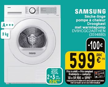 Promoties Samsung sèche-linge pompe à chaleur dv91cgc2a0then - Samsung - Geldig van 30/04/2024 tot 13/05/2024 bij Cora