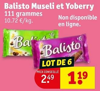 Promoties Balisto museli et yoberry - Balisto - Geldig van 30/04/2024 tot 12/05/2024 bij Kruidvat