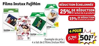 Promotions Lot de 2 films instax mini - Fujifilm - Valide de 30/04/2024 à 12/05/2024 chez Kruidvat