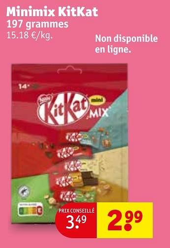 Promotions Minimix kitkat - Nestlé - Valide de 30/04/2024 à 12/05/2024 chez Kruidvat