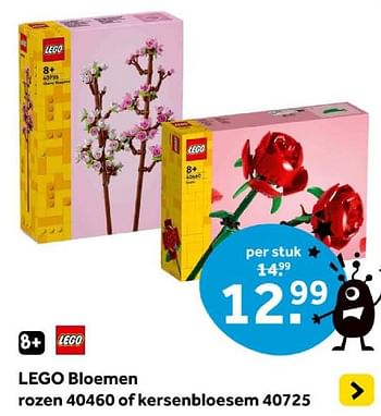 Promotions Lego bloemen rozen 40460 of kersenbloesem 40725 - Lego - Valide de 01/05/2024 à 19/05/2024 chez Intertoys