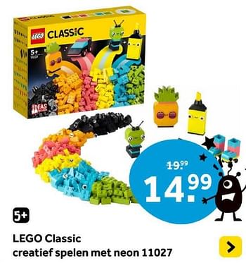 Promotions Lego classic creatief spelen met neon 11027 - Lego - Valide de 01/05/2024 à 19/05/2024 chez Intertoys