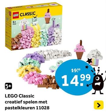 Promotions Lego classic creatief spelen met pastelkleuren 11028 - Lego - Valide de 01/05/2024 à 19/05/2024 chez Intertoys