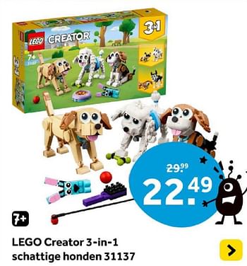 Promotions Lego creator 3 in 1 schattige honden 31137 - Lego - Valide de 01/05/2024 à 19/05/2024 chez Intertoys