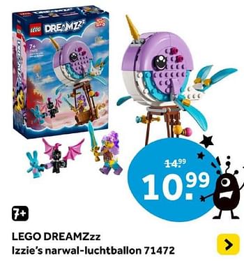 Promotions Lego dreamzzz izzie`s narwal luchtballon 71472 - Lego - Valide de 01/05/2024 à 19/05/2024 chez Intertoys