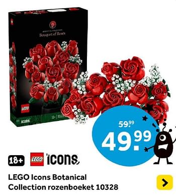 Promoties Lego icons botanical collection rozenboeket 10328 - Lego - Geldig van 01/05/2024 tot 19/05/2024 bij Intertoys