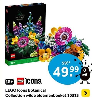 Promoties Lego icons botanical collection wilde bloemenboeket 10313 - Lego - Geldig van 01/05/2024 tot 19/05/2024 bij Intertoys