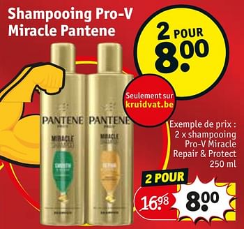Promoties Shampooing pro-v miracle repair + protect - Pantene - Geldig van 30/04/2024 tot 12/05/2024 bij Kruidvat