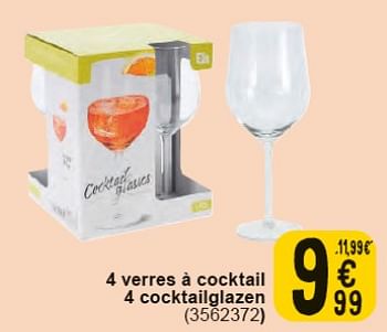 Promoties 4 verres à cocktail - Huismerk - Cora - Geldig van 30/04/2024 tot 13/05/2024 bij Cora