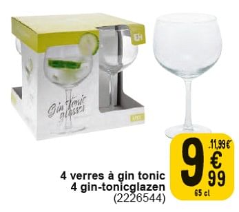 Promoties 4 verres à gin tonic - Huismerk - Cora - Geldig van 30/04/2024 tot 13/05/2024 bij Cora