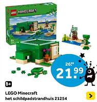 Promoties Lego minecraft het schildpadstrandhuis 21254 - Lego - Geldig van 01/05/2024 tot 19/05/2024 bij Intertoys