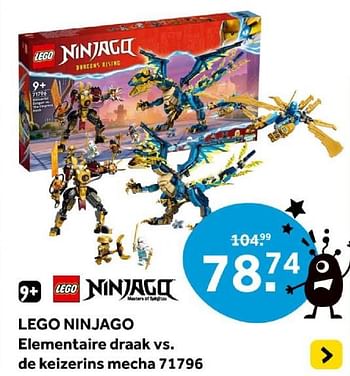 Promoties Lego ninjago elementaire draak vs. de keizerins mecha 71796 - Lego - Geldig van 01/05/2024 tot 19/05/2024 bij Intertoys