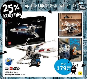 Promoties Lego star wars x wing starfighter 75355 - Lego - Geldig van 01/05/2024 tot 19/05/2024 bij Intertoys