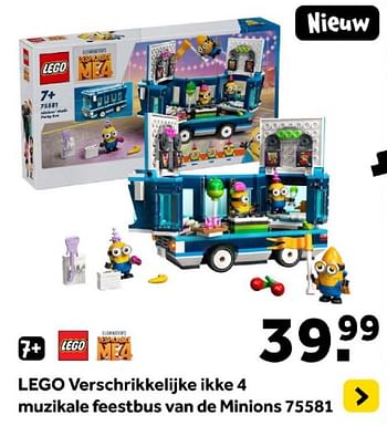 Promotions Lego verschrikkelijke ikke 4 muzikale feestbus van de minions 75581 - Lego - Valide de 01/05/2024 à 19/05/2024 chez Intertoys