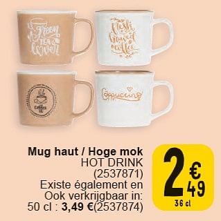 Promoties Mug haut hot drink - Huismerk - Cora - Geldig van 30/04/2024 tot 13/05/2024 bij Cora