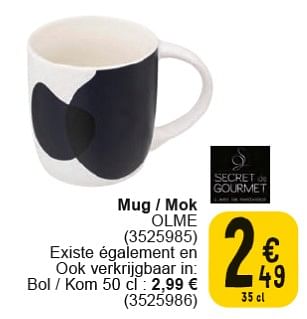 Promoties Mug olme - Secret de Gourmet - Geldig van 30/04/2024 tot 13/05/2024 bij Cora