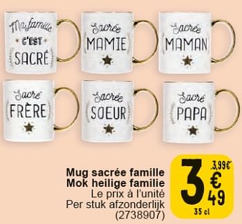 Promoties Mug sacrée famille - Huismerk - Cora - Geldig van 30/04/2024 tot 13/05/2024 bij Cora