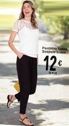Promoties Pantalon fluide - Huismerk - Cora - Geldig van 30/04/2024 tot 13/05/2024 bij Cora