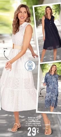 Promotions Robe en lin ou robe dentelle - Produit maison - Cora - Valide de 30/04/2024 à 13/05/2024 chez Cora