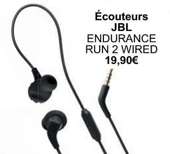 Promoties Écouteurs jbl endurance run 2 wired - JBL - Geldig van 01/05/2024 tot 31/05/2024 bij Cora