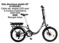 Promotions Vélo électrique pliable 20” e-pocket - E-Pocket - Valide de 01/05/2024 à 31/05/2024 chez Cora