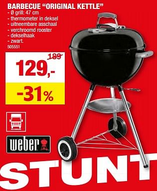 Promoties Barbecue original kettle - Weber - Geldig van 01/05/2024 tot 21/05/2024 bij Hubo