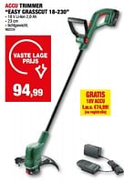 Promoties Bosch accu trimmer easy grasscut 18 230 - Bosch - Geldig van 01/05/2024 tot 21/05/2024 bij Hubo
