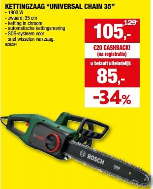 Promotions Bosch kettingzaag universal chain 35 - Bosch - Valide de 01/05/2024 à 21/05/2024 chez Hubo