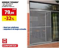 Promoties Hordeur veranda - Confortex - Geldig van 01/05/2024 tot 21/05/2024 bij Hubo