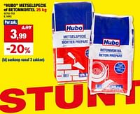 Promoties Hubo metselspecie of betonmortel - Huismerk - Hubo  - Geldig van 01/05/2024 tot 21/05/2024 bij Hubo