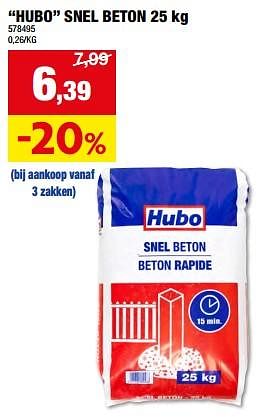 Promotions Hubo snel beton - Produit maison - Hubo  - Valide de 01/05/2024 à 21/05/2024 chez Hubo