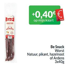 Be snack worst natuur, pikant, hazelnoot of ardens