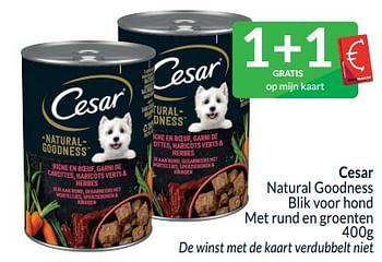 Promotions Cesar natural goodness blik voor hond met rund en groenten - Cesar - Valide de 01/05/2024 à 31/05/2024 chez Intermarche