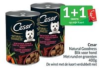 Promoties Cesar natural goodness blik voor hond met rund en groenten - Cesar - Geldig van 01/05/2024 tot 31/05/2024 bij Intermarche